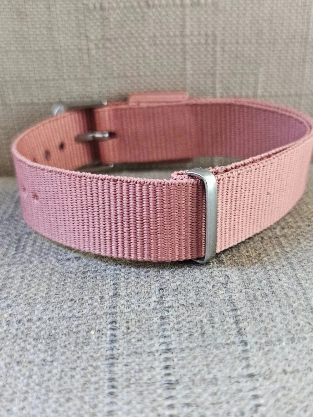 Replacement Strap Pink Canvas Watch Strap Band Adjustable Size 14mm Unbranded
